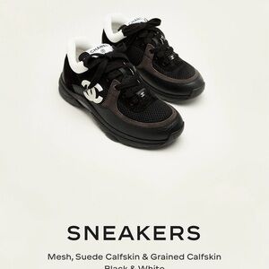 CHANEL Black and White Women's Sneakers